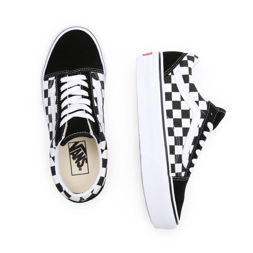 Vans Checkerboard Old Skool Plataforma Negras | VN639N7AA96