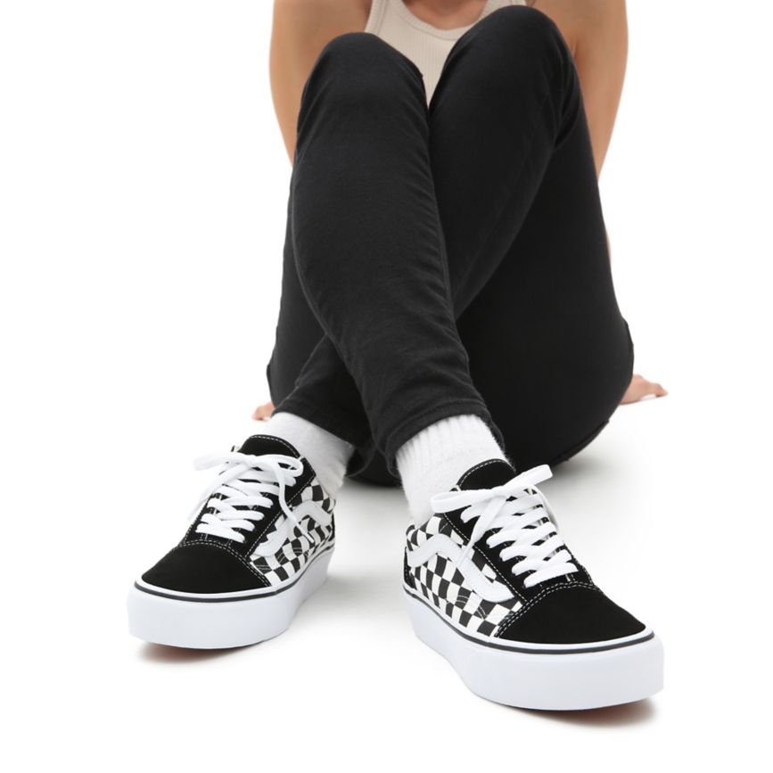 Vans Checkerboard Old Skool Plataforma Negras | VN639N7AA96