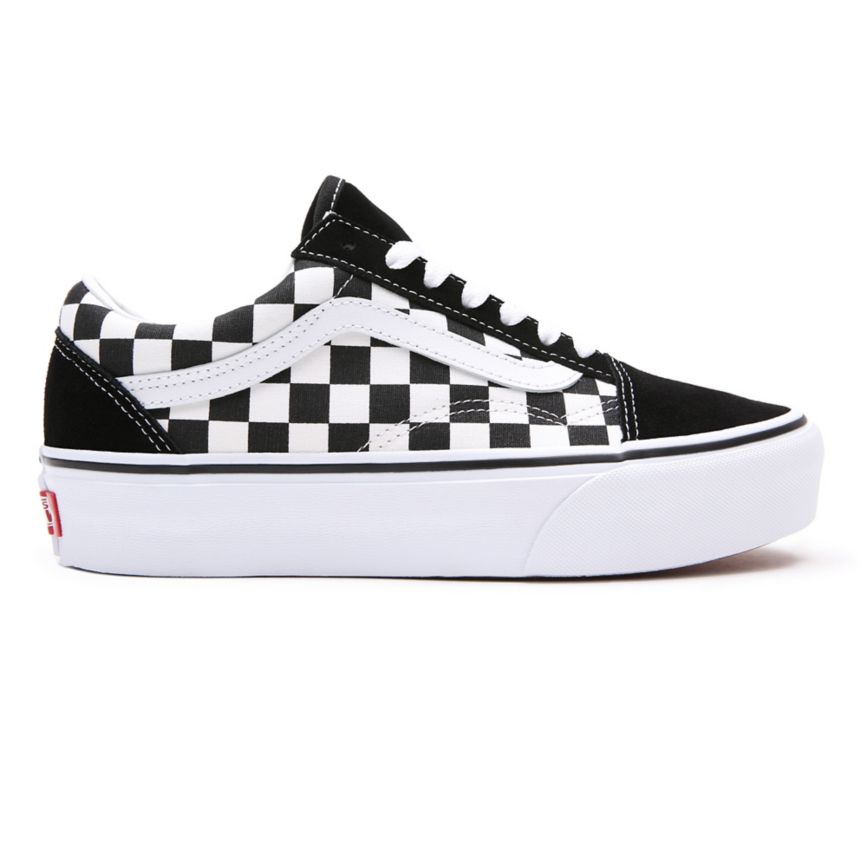 Vans Checkerboard Old Skool Plataforma Negras | VN639N7AA96