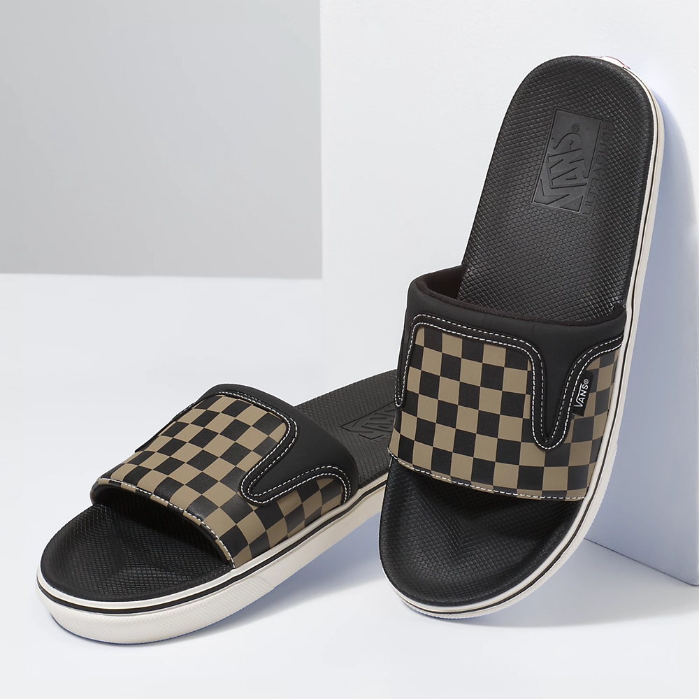 Vans Checkerboard Ultracush Chanclas-On Negras | VN661I4MW18