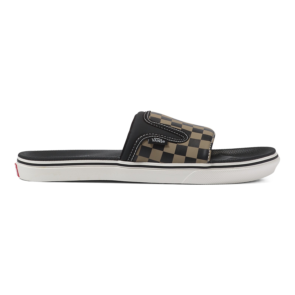 Vans Checkerboard Ultracush Chanclas-On Negras | VN661I4MW18