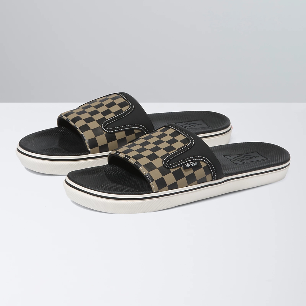 Vans Checkerboard Ultracush Chanclas-On Negras | VN661I4MW18