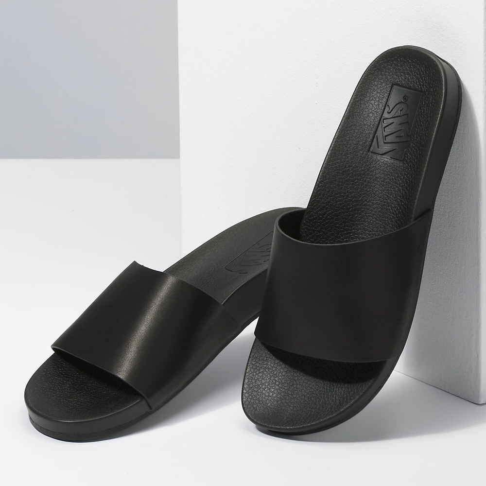 Vans Cuero Decon Chanclas Negras | VN066E2YI73