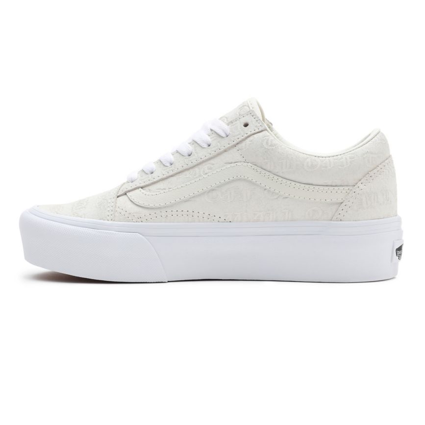 Vans Deboss Otw Old Skool Plataforma Blancas | VN386C0DQ72