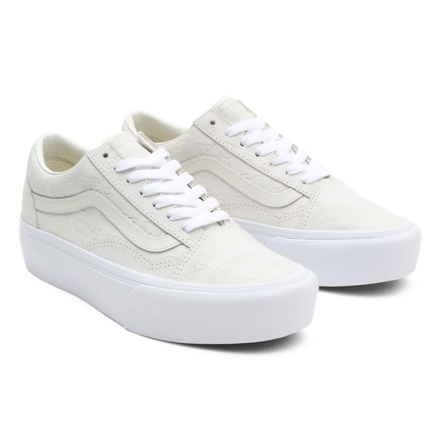 Vans Deboss Otw Old Skool Plataforma Blancas | VN386C0DQ72