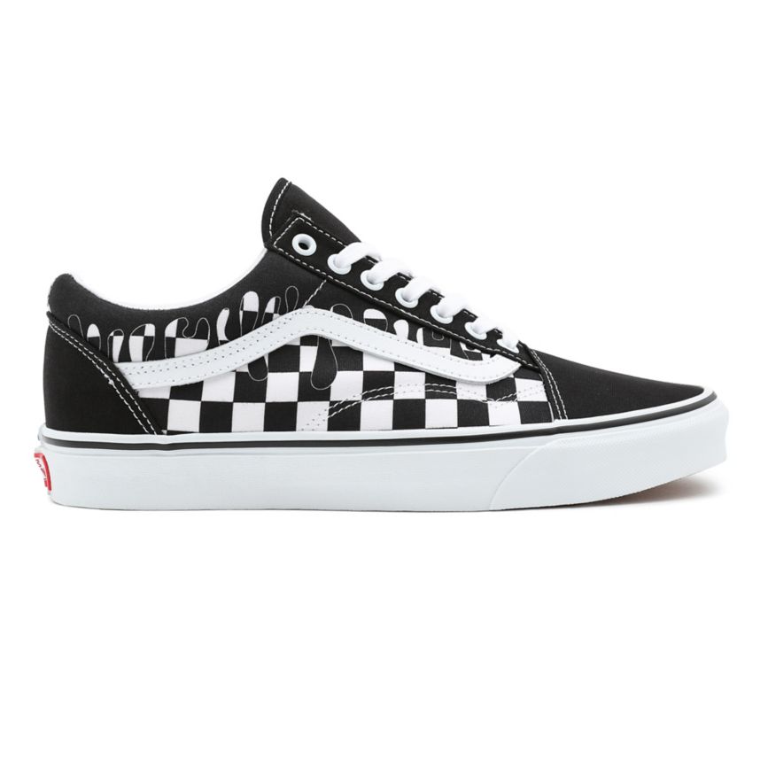 Vans Paint Drip Checkerboard Old Skool Negras | VN128M7MH14