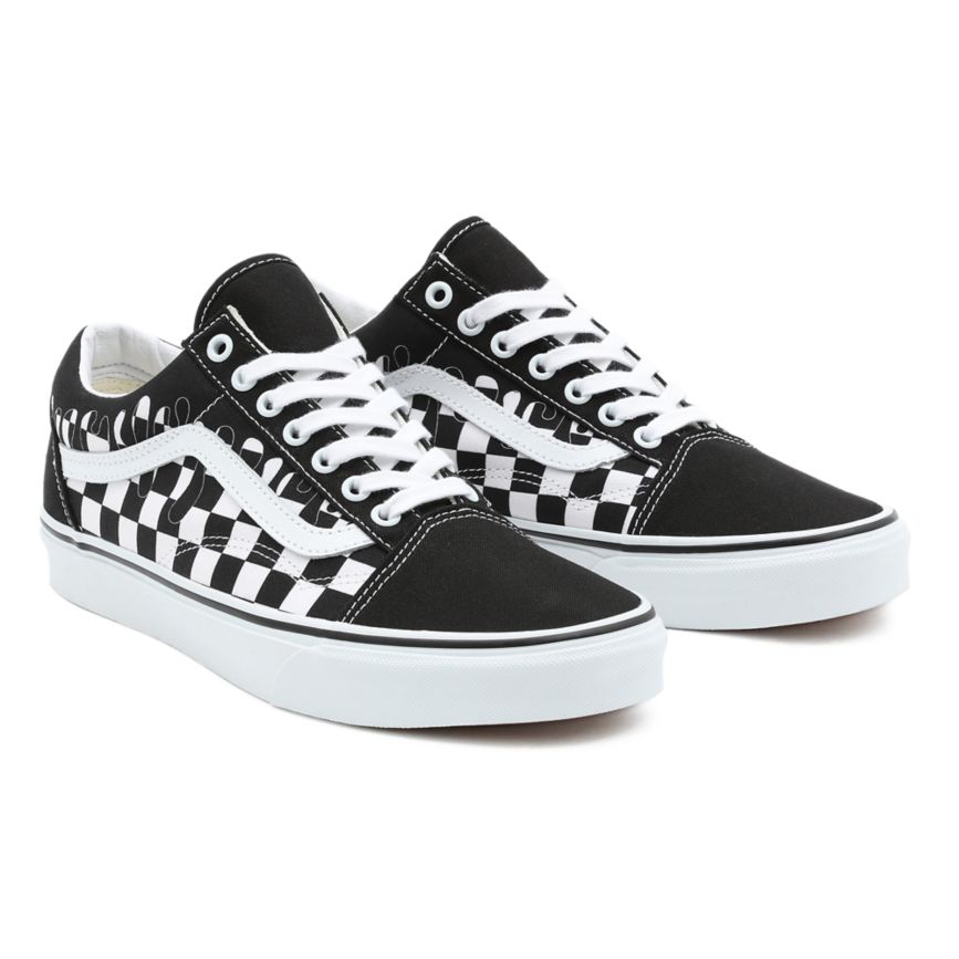 Vans Paint Drip Checkerboard Old Skool Negras | VN128M7MH14