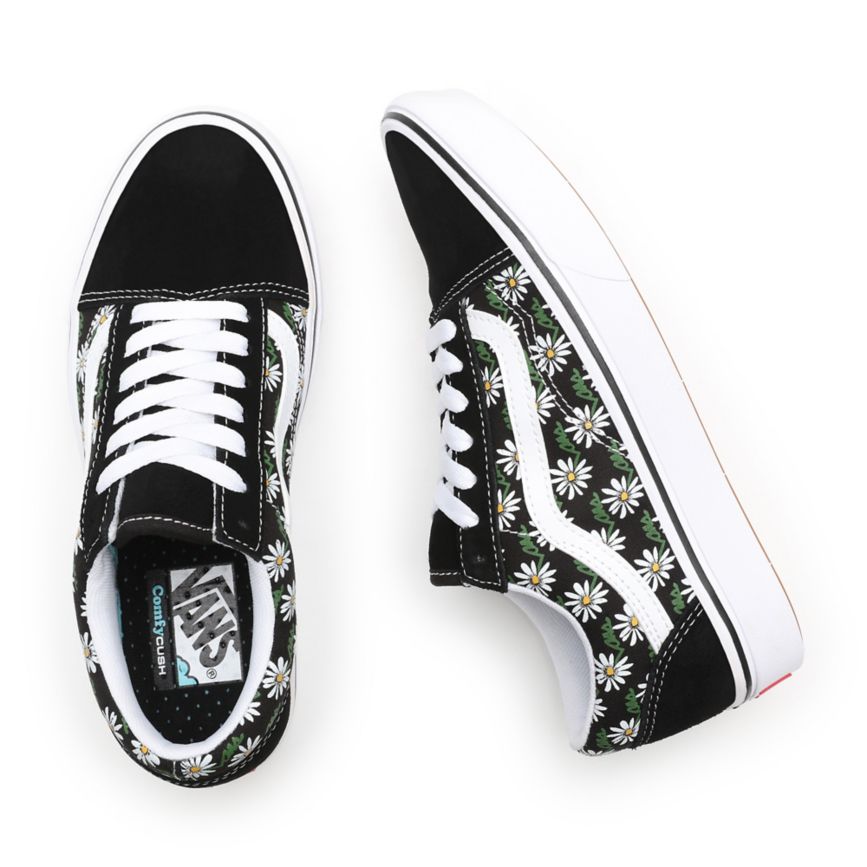 Vans Scribble Flower ComfyCush Old Skool Negras | VN164D8RP91