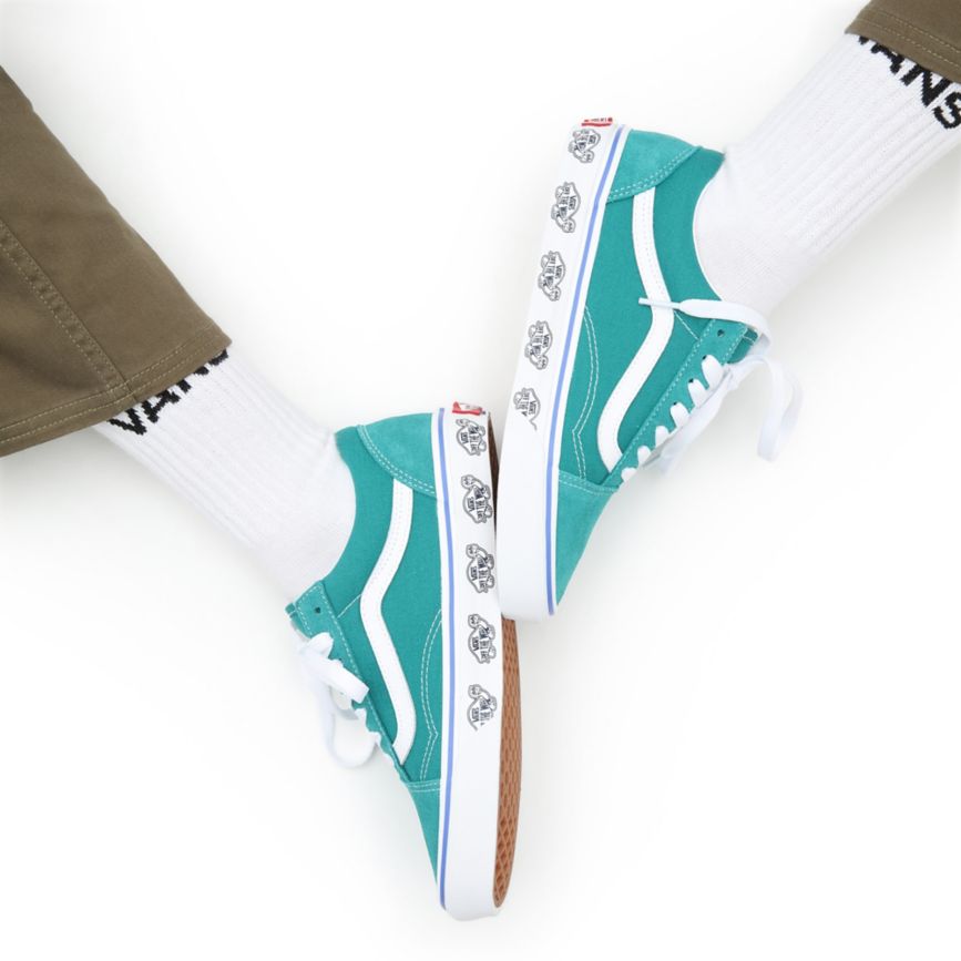 Vans Sidewall Print Old Skool Turquesa | VN539V0VR64