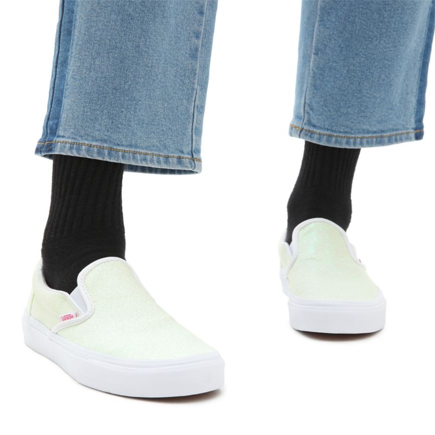Vans UV Glitter Classic Slip-On Blancas | VN398F0PD08
