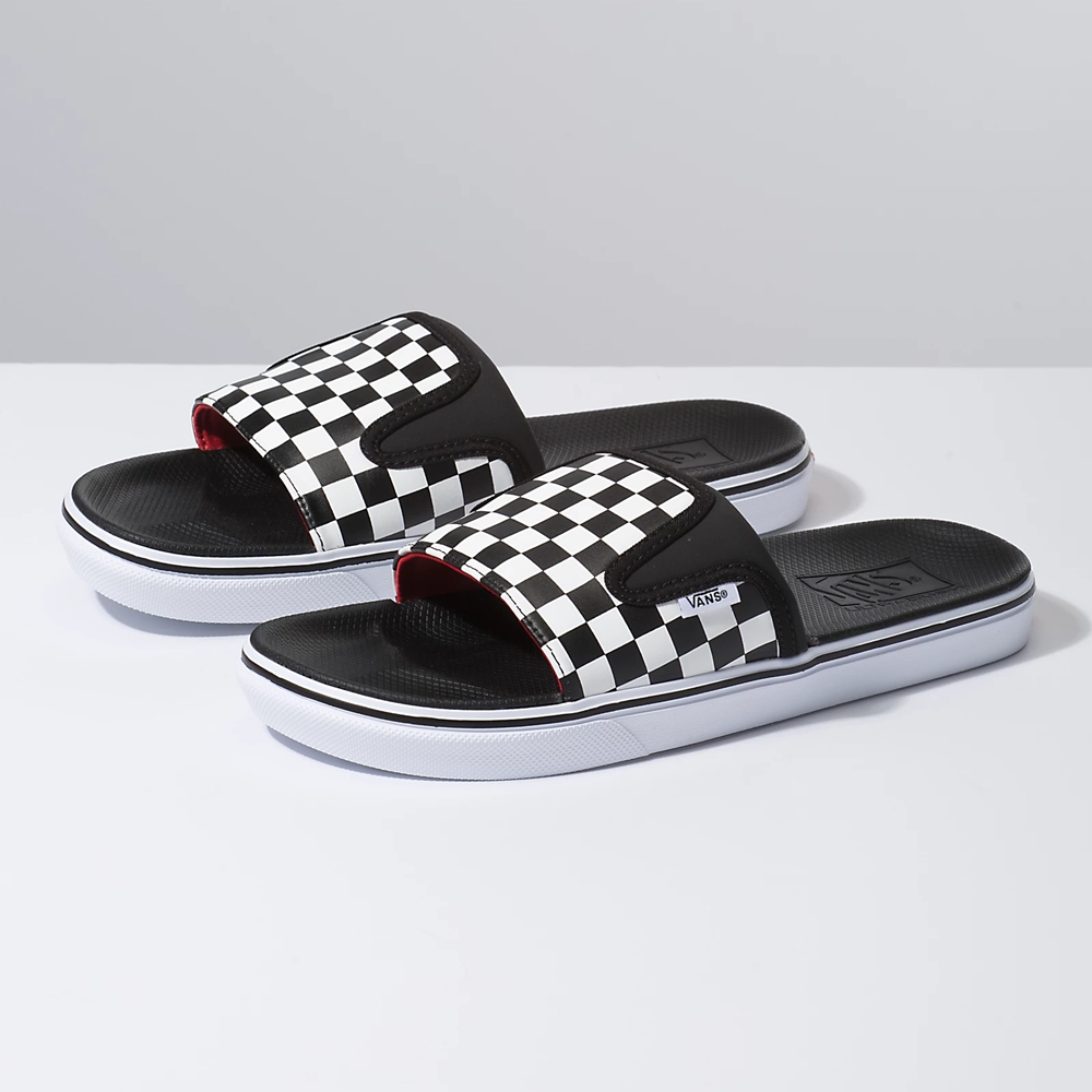 Vans Checkerboard Ultracush Chanclas-On Negras | VN154U2BJ47